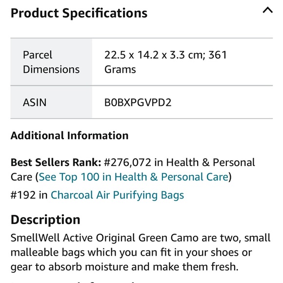 SmellWell Active Odor Eliminator Shoe deodorize 2 Bags Freshener Inserts shoes - Picture 12 of 12